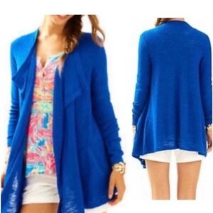 Lilly Pulitzer Chesapeake open front Blue Cardigan